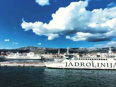Split ferry port Croatia SloveniaCycling
